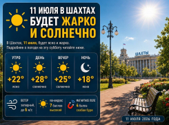 11 июля в Шахтах будет ясно и жарко