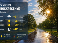 Дождливое утром и солнечное днем воскресенье ждет жителей Шахт