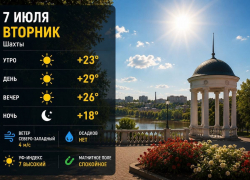 Солнечный вторник будет в Шахтах