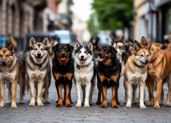 Агрессивная стая собак нападает на людей на улице Фадеева в Шахтах