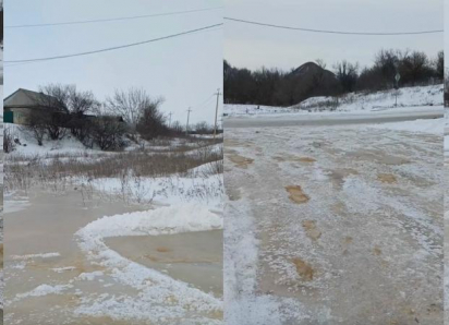 Улицу и новую дорогу в поселке Фрунзе топит канализация в Шахтах