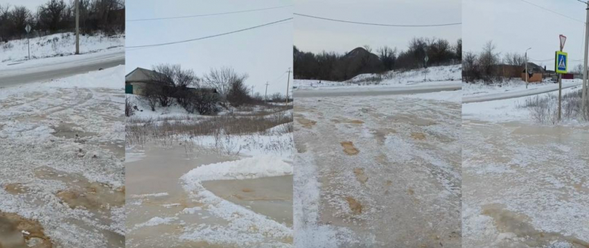 Улицу и новую дорогу в поселке Фрунзе топит канализация в Шахтах