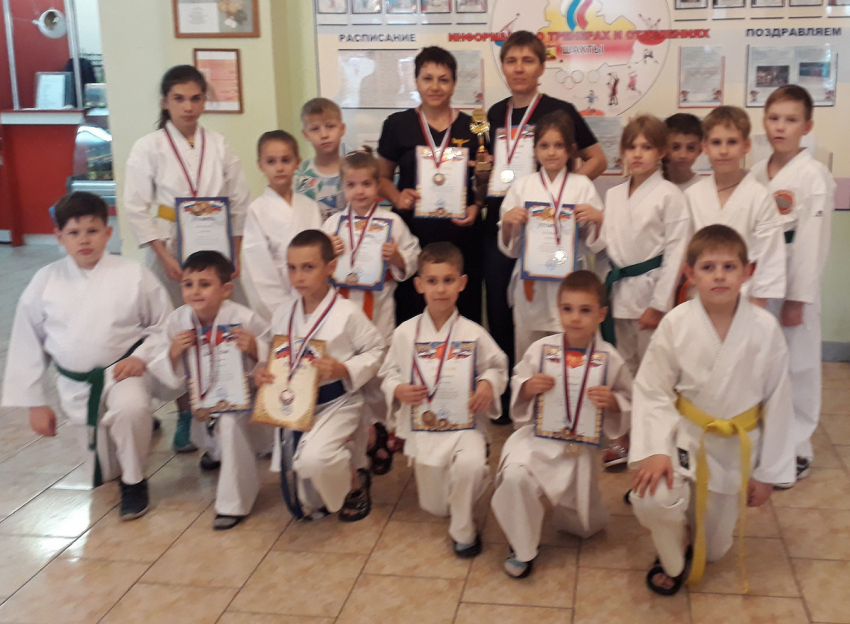 Два кубка и 14 медалей выиграли шахтинцы в областном турнире по карате