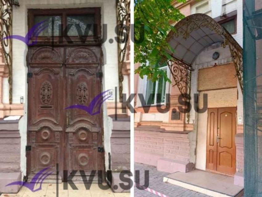 В Шахтах на объекте культурного наследия заменили резную дверь на современную