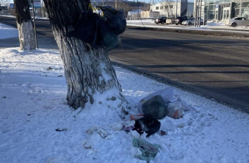 Центральная улица Шахт погружается в мусорный хаос