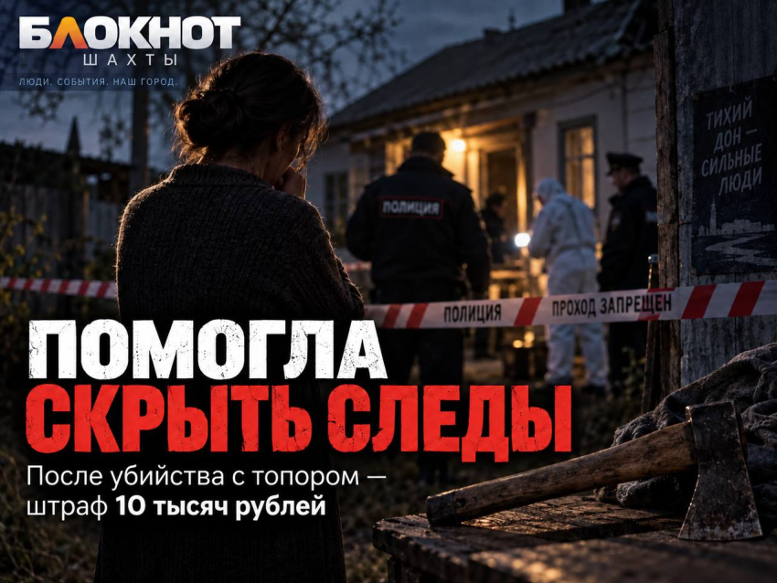 На Дону после убийства с топором женщина помогла скрыть следы преступления — получила штраф 10 тысяч рублей